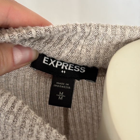 Express Cozy Ribbed Mock Neck Trapeze Dress - Picture 5 of 6